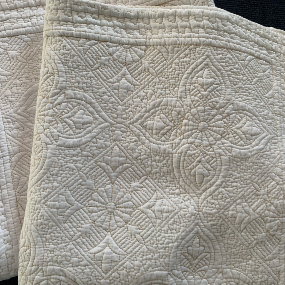 Elegant Cream Quilted Euro Shams Set of 2
